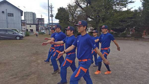 器械器具点検および訓練礼式の練習